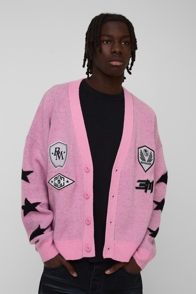Oversized Brushed Moto Knitted Cardigan
