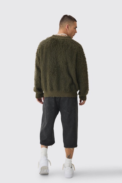 Oversized Boxy Super Fluffy Knitted Cardigan