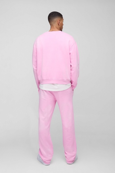 Oversized Boxy Spray Wash Ofcl Printed Sweat Tracksuit