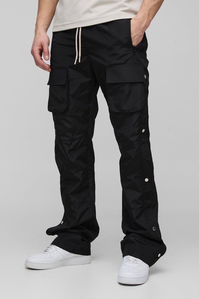 Tall Elasticated Waist Slim Flare Stacked Cargo Pants