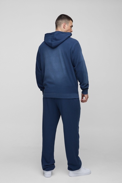 Tall Spray Wash Waffle Graphic Zip Up Hoodie