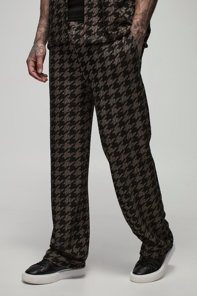 Tall Dogtooth Boucle Relaxed Pants