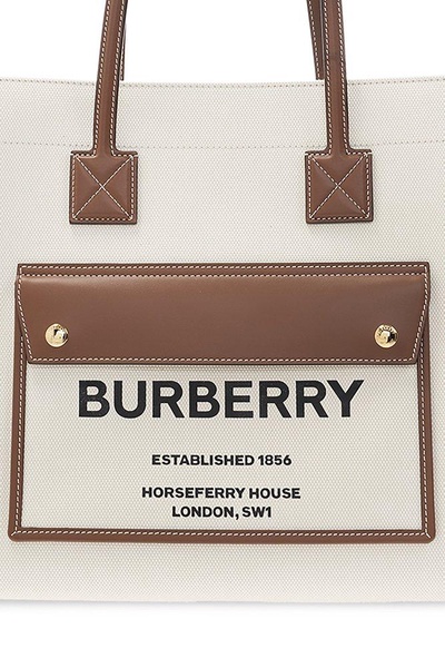 Off-White & Tan Medium Freya Tote