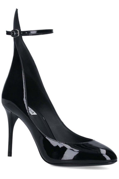 Patent Ankle-Strap Stiletto Pumps