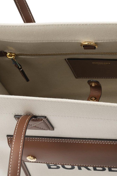 Off-White & Tan Medium Freya Tote