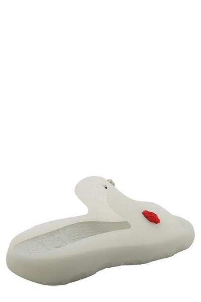 Burberry White Multicolour Rubber Stingray Slides