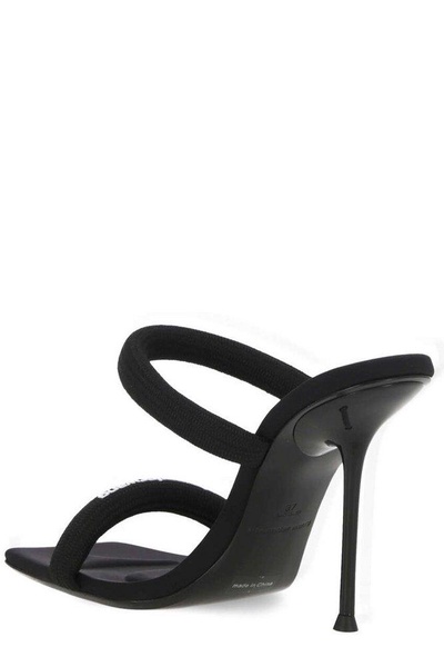 105mm Julie hotfix denim tubular sandals
