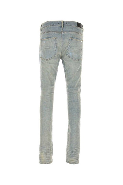 Blue Skinny Jeans with Faded Effect