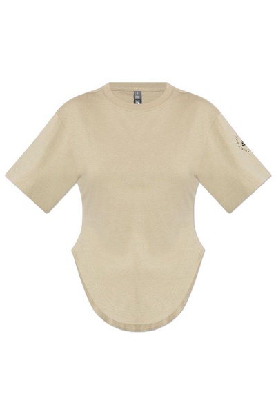 Logo Printed Curved Hem T-shirt
