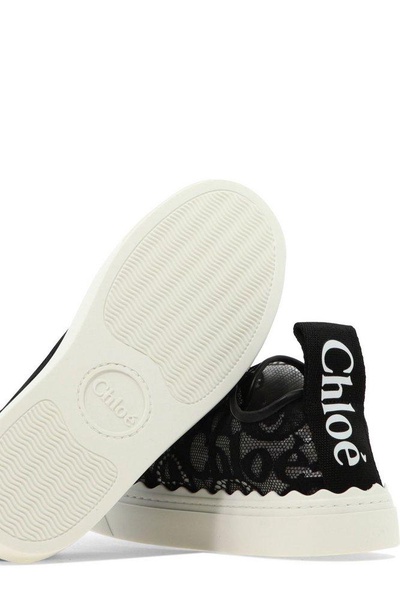 chloe lauren lace & leather sneaker