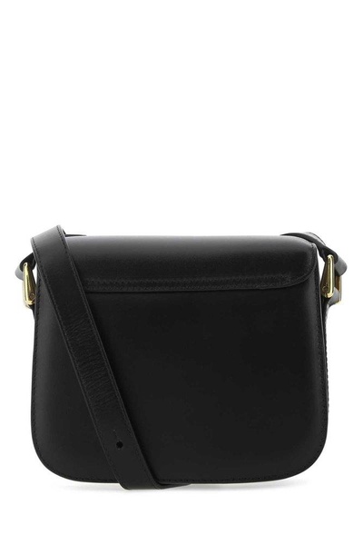 A.P.C. Women Black Leather Mini Grace Crossbody Bag