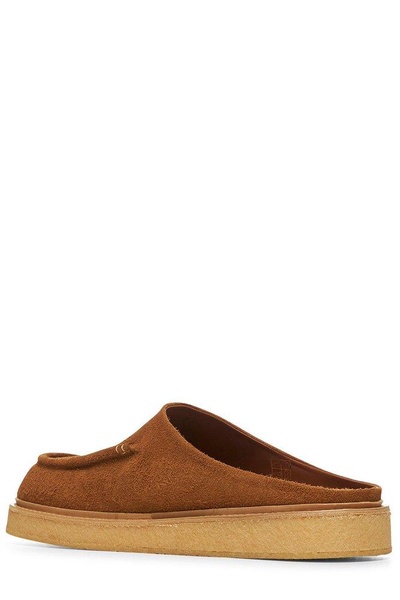 Camel suede slippers