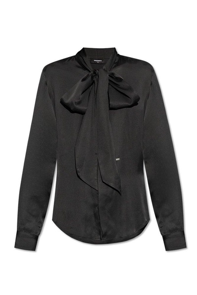 Dsquared2 Shirt with decorative tie at the neckline
