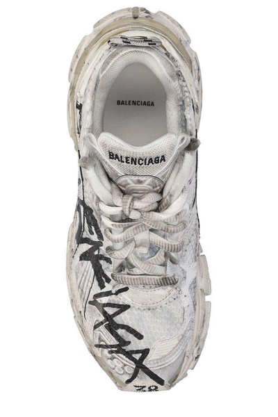 Men's Runner Graffiti Sneaker in White