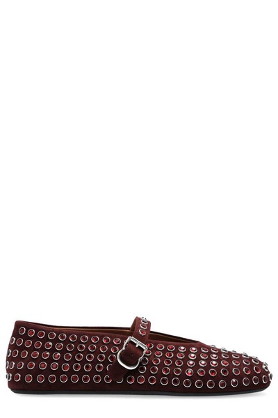 Crystal Stud Mary Jane Ballerina Flats