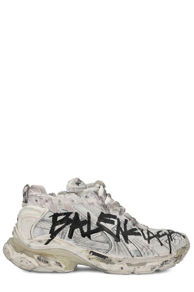 Men's Runner Graffiti Sneaker in White
