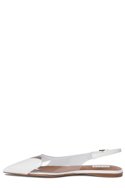 Le Cœur patent leather and PU slingback flats