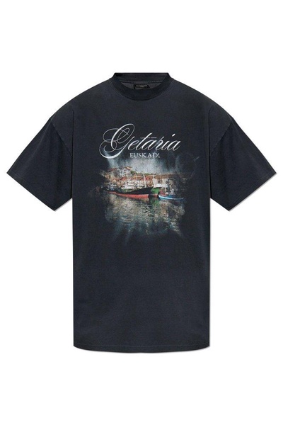 Getaria T-shirt Oversized in Black Faded