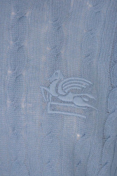 Light Blue Braided Cashmere Sweater