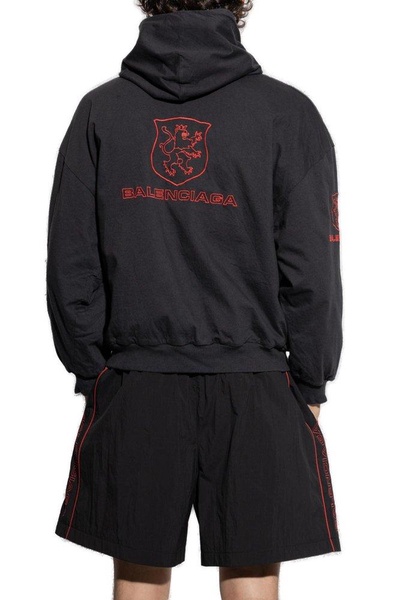 Men's Lion Club Lined Hoodie Regular Fit in Black/red