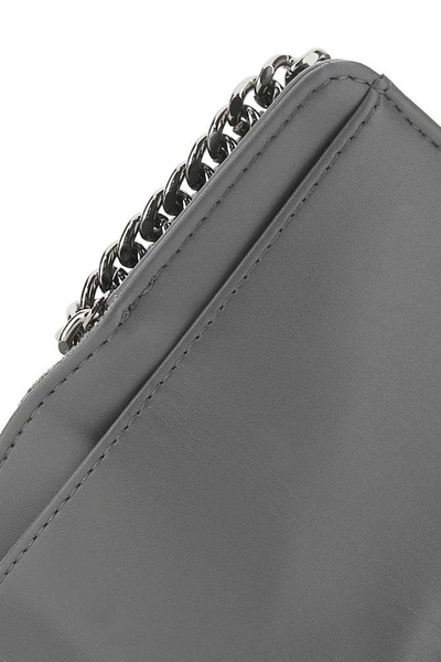 Stella Mccartney Women Grey Shaggy Deer Mini Falabella Wallet