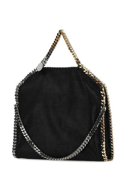Stella Mccartney Women Black Shaggy Deer Falabella Fold Over Handbag