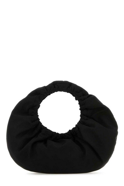 Black fabric Crescent small handbag