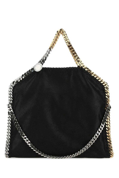 Stella Mccartney Women Black Shaggy Deer Falabella Fold Over Handbag