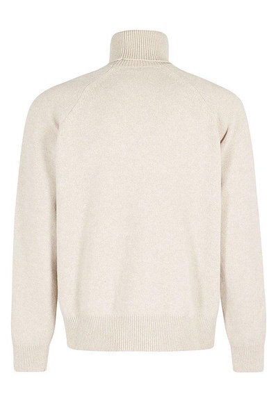 Turtleneck Boke Flower Embroidered Knitted Jumper