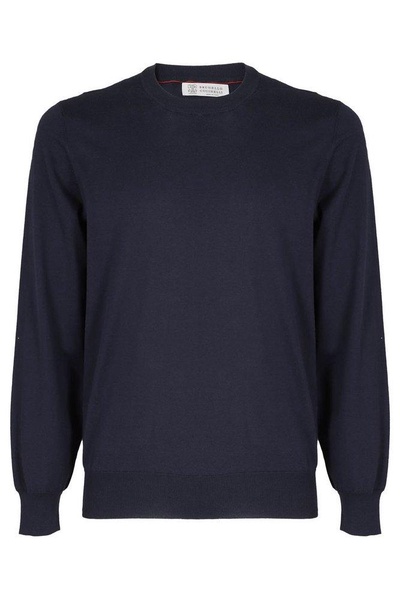 Cotton sweater in blue