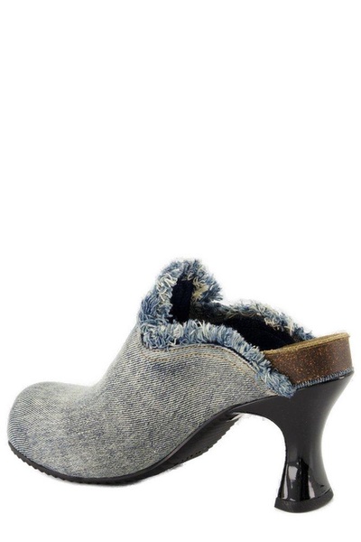 Frayed Denim Mules