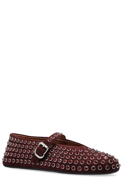 Crystal Stud Mary Jane Ballerina Flats