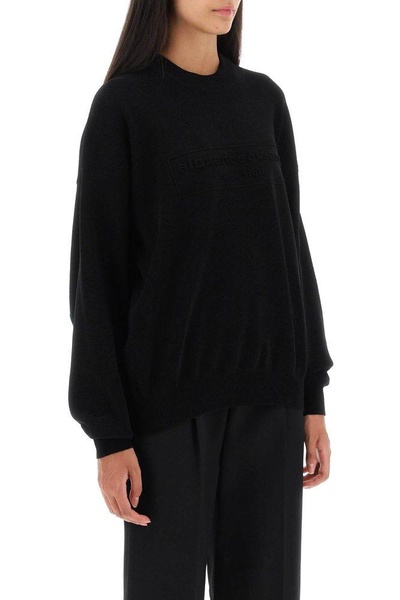 Crew-neck Sweater With Embossed Logo