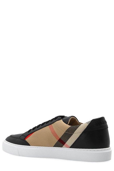 Salmond Check Leather Low-Top Sneakers