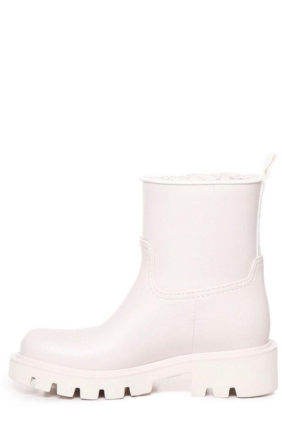 White Waterproof Boots with Drawstring Closure