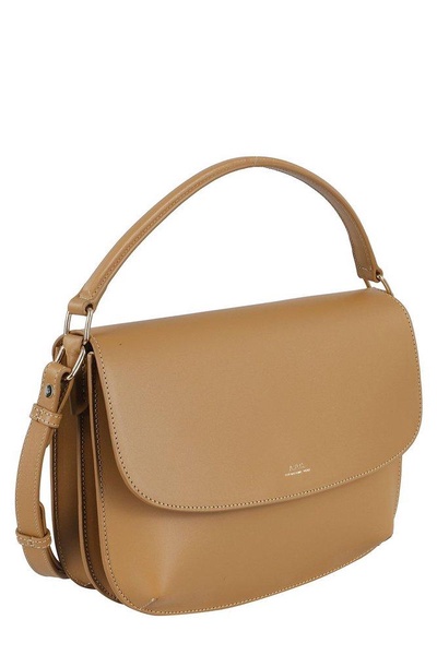 Logo Printed Foldover Top Shoulder Bag