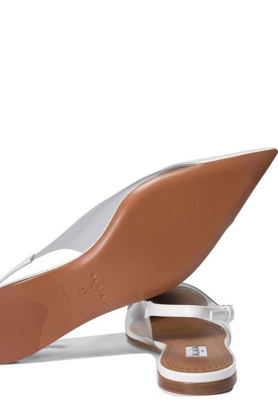 Le Cœur patent leather and PU slingback flats