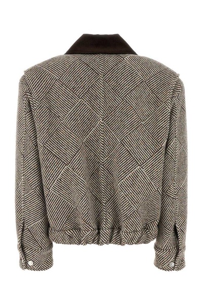 Embroidered Tweed Oversize Bomber Jacket