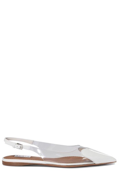 Le Cœur patent leather and PU slingback flats