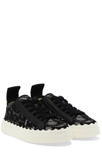 chloe lauren lace & leather sneaker