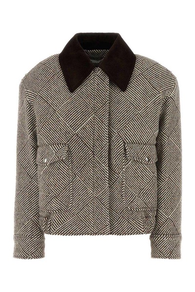 Embroidered Tweed Oversize Bomber Jacket