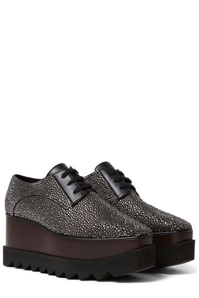 Embellished Platform Lace-up Shoes