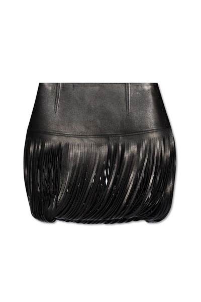 Alaia Leather skirt with fringes