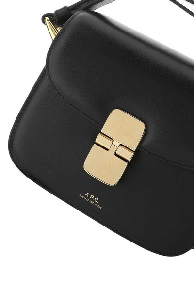 A.P.C. Women Black Leather Mini Grace Crossbody Bag