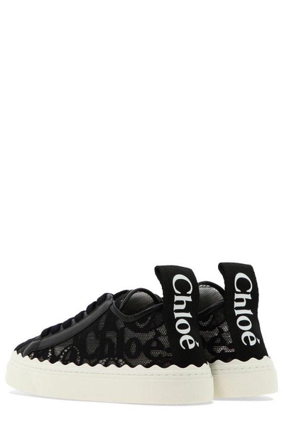 chloe lauren lace & leather sneaker