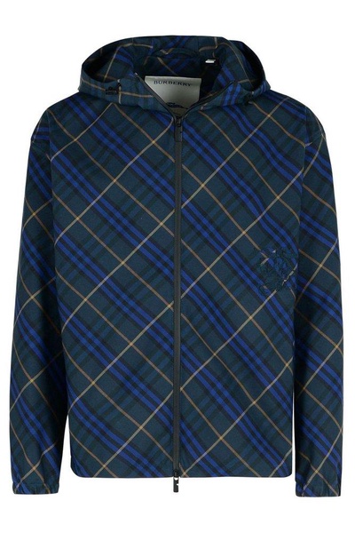 Checked windbreaker jacket
