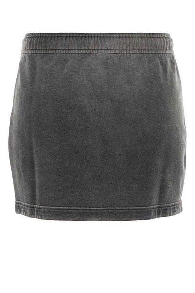 Dark grey cotton mini skirt