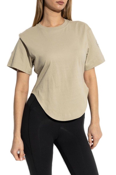 Logo Printed Curved Hem T-shirt