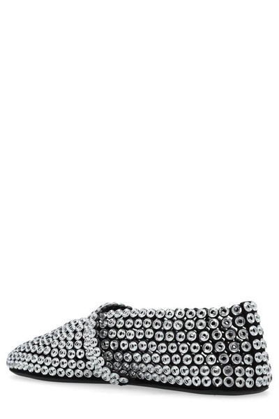 Suede Glass-Embellished Ballet Flats