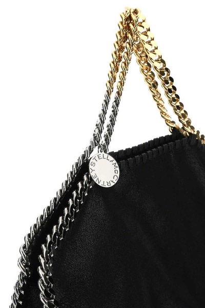 Stella Mccartney Women Black Shaggy Deer Falabella Fold Over Handbag